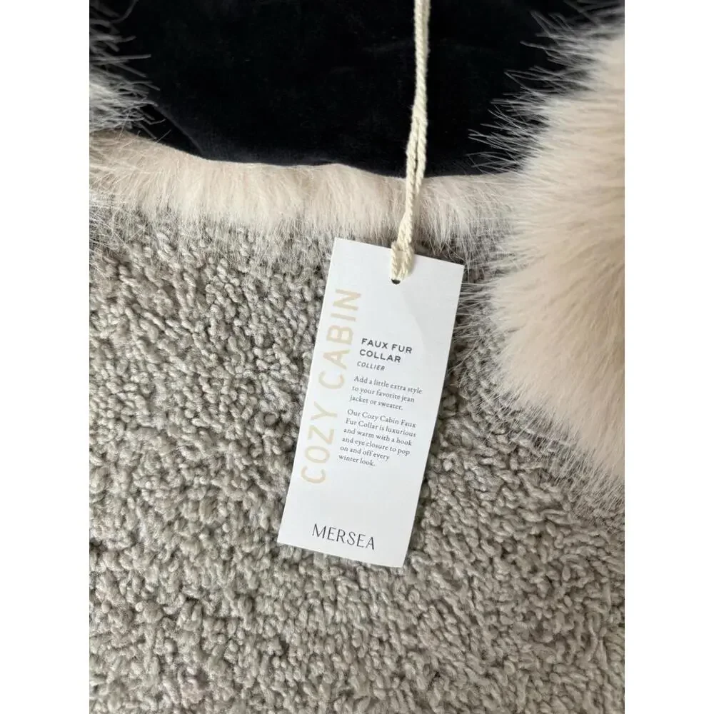 NWT MerSea‎ Faux Fur Cozy Cabin Fleece Beige Collar OS